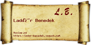 Ladár Benedek névjegykártya