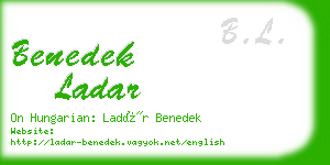 benedek ladar business card